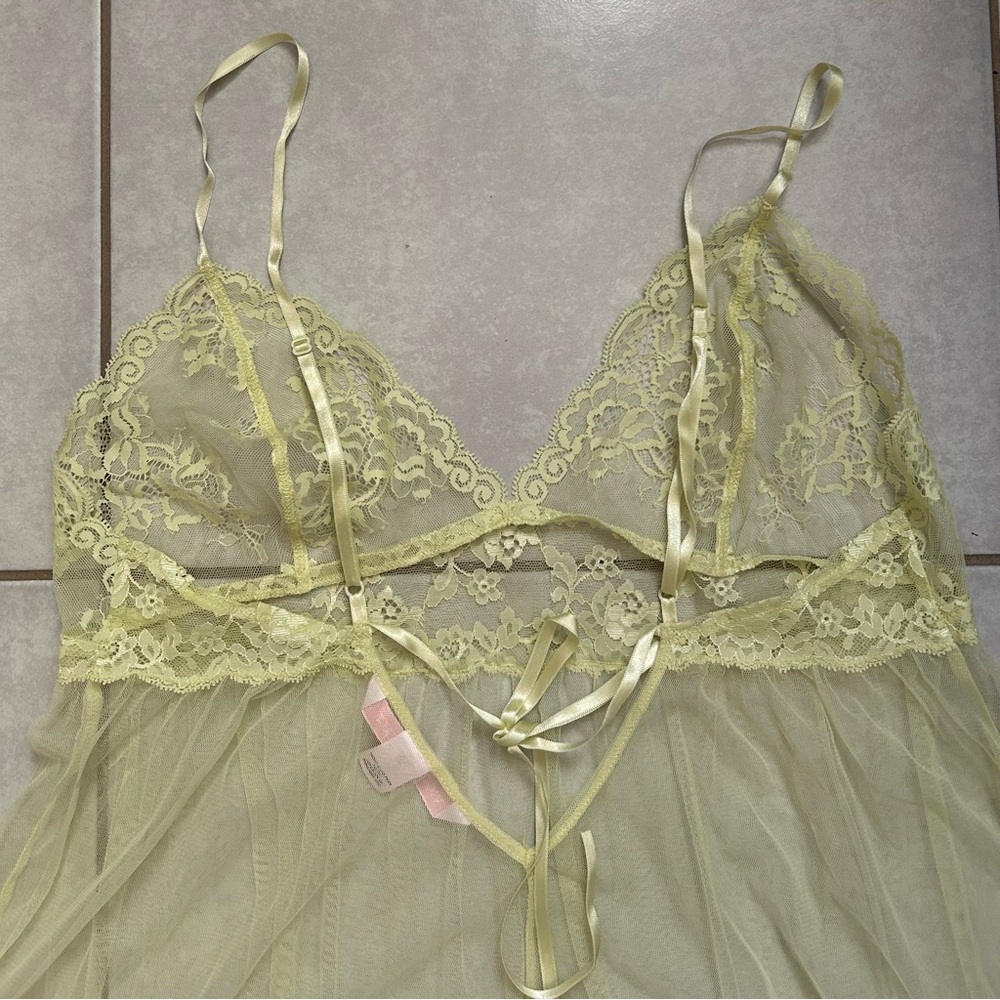 Victoria Secret Yellow Babydoll Lingerie Medium - Picture 6 of 9